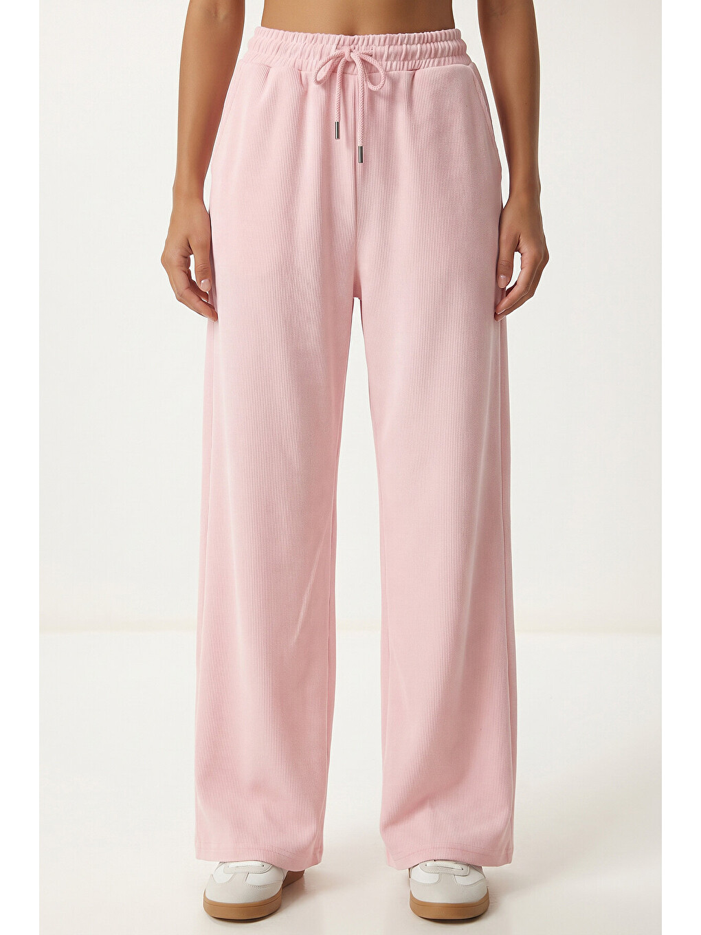 Pembe Cepli Fitilli Modal Eşofman Altı ŞEKER PEMBE LUB0331-3