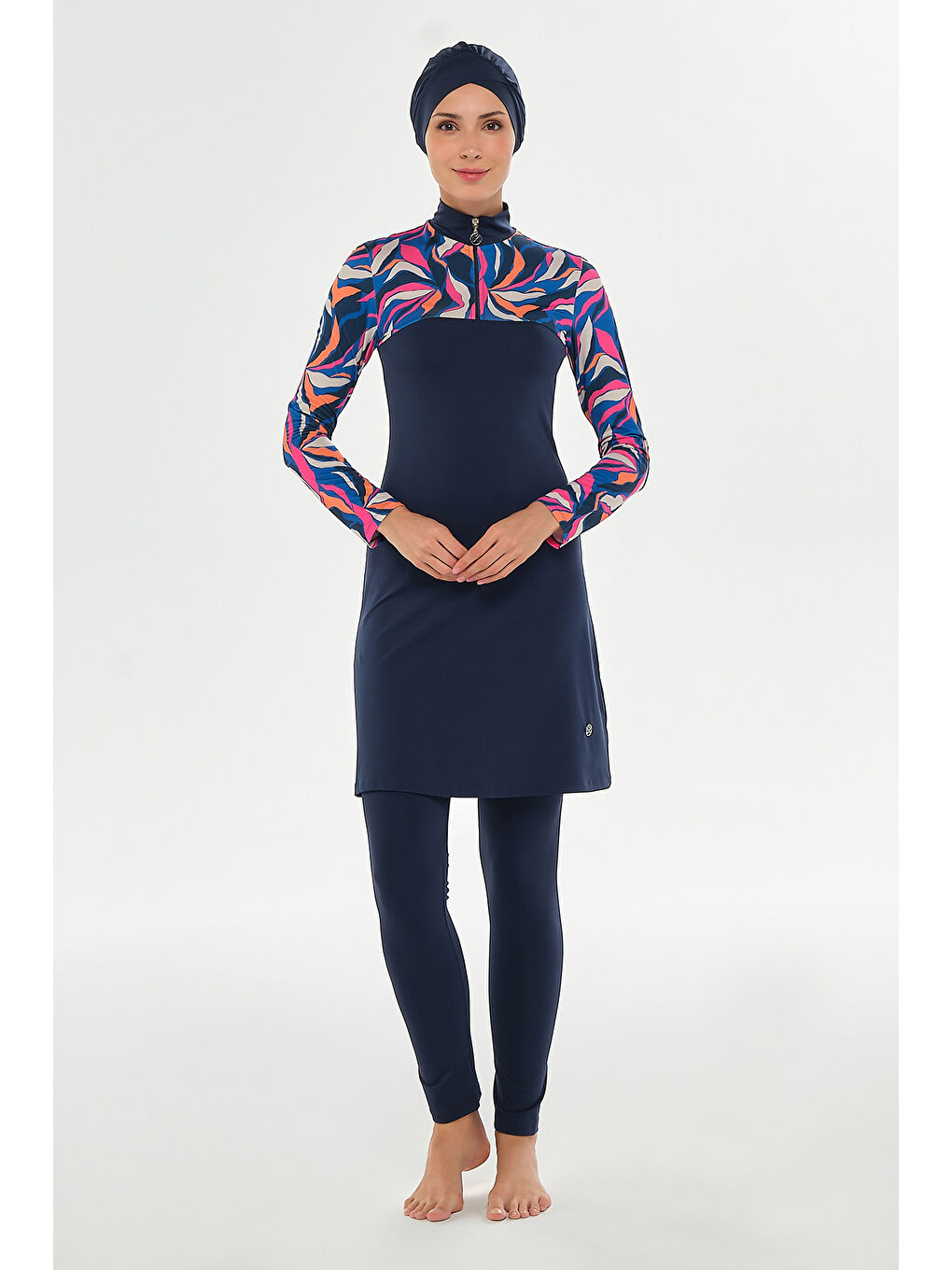 Elastanlı Tam Kapalı Tesettür Mayo 2107 Koyu Lacivert-1