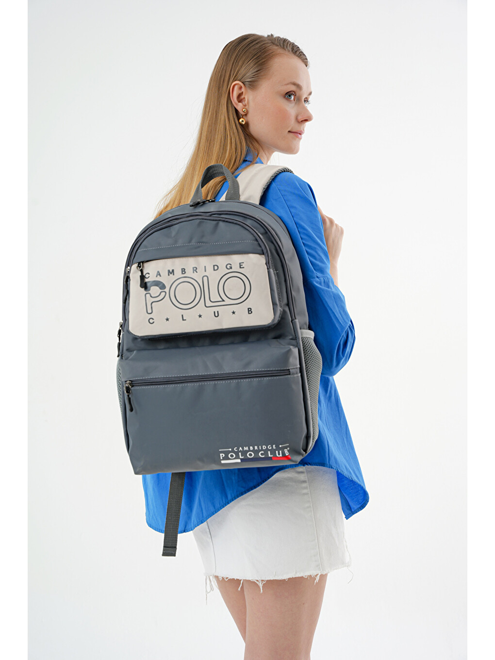 Bej Ergonomik Unisex Ortaokul Çantası-6