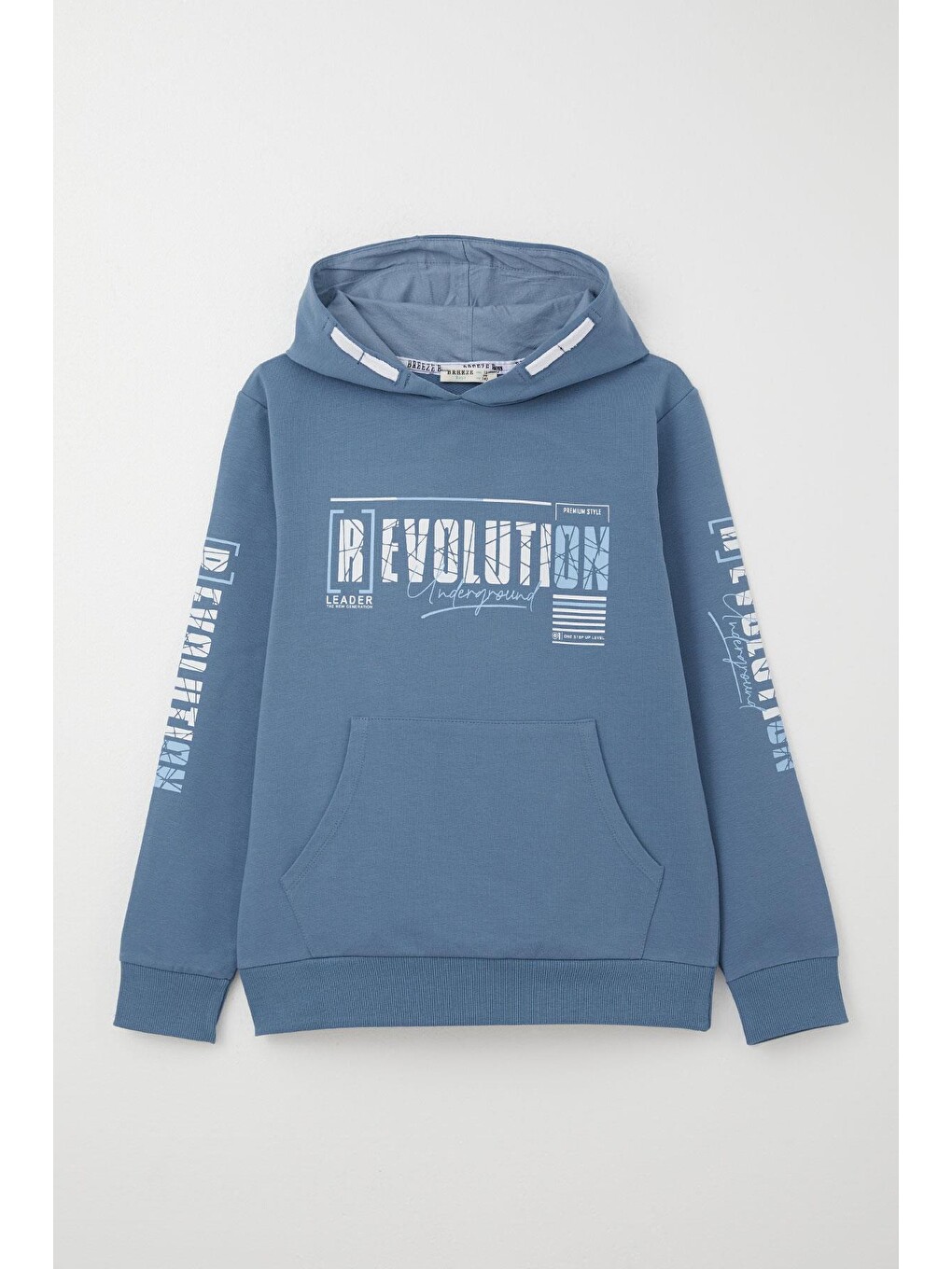 Erkek Çocuk Sweatshirt Kapüşonlu Kanguru Cepli İndigo (9 Yaş)