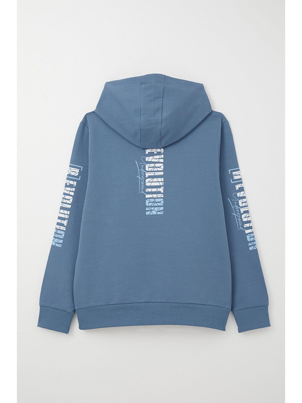 Erkek Çocuk Sweatshirt Kapüşonlu Kanguru Cepli İndigo (9 Yaş)-1