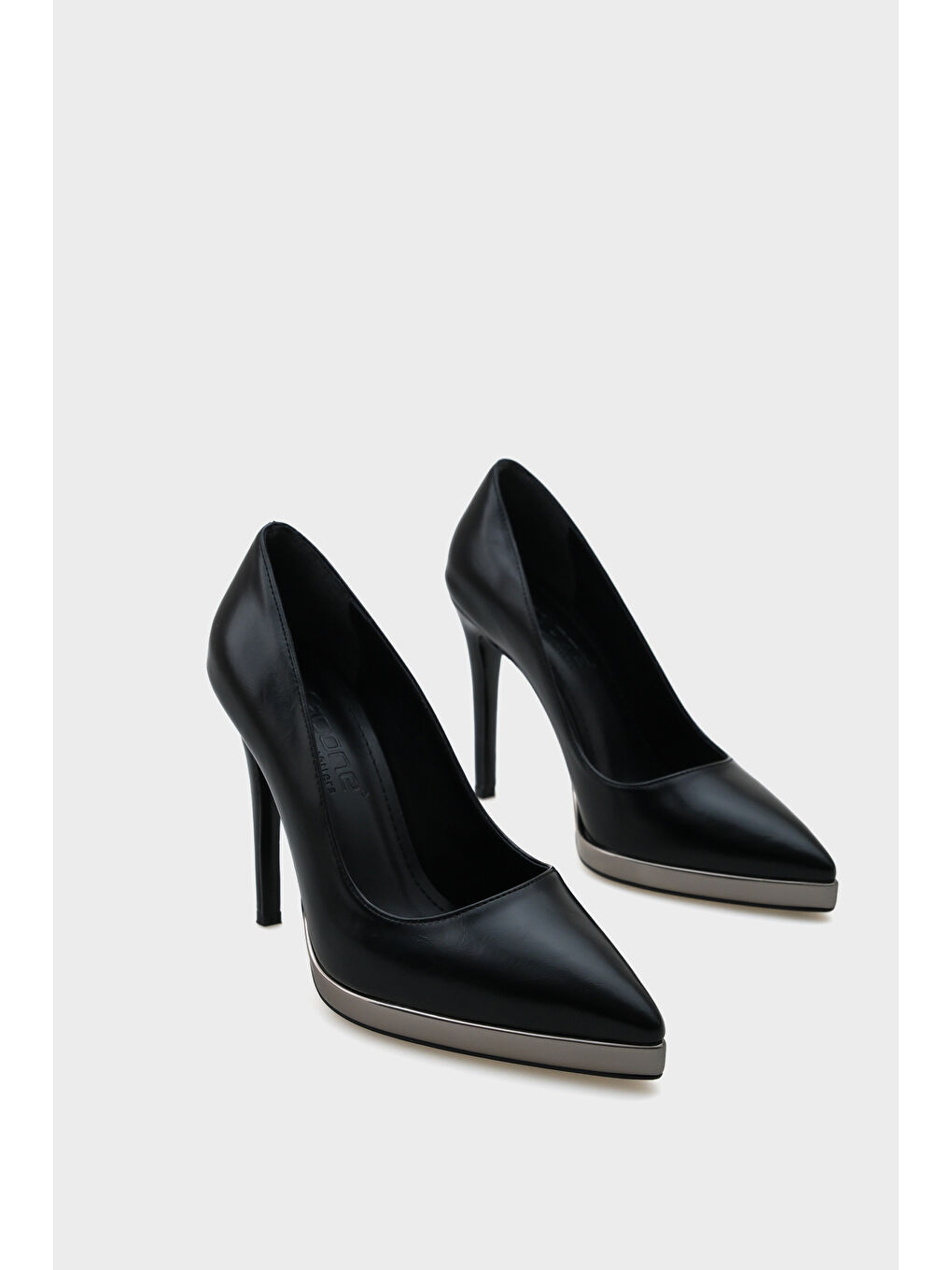 Gri Helga Sivri Burunlu Platform Yüksek Topuklu Kadın Ayakkabı