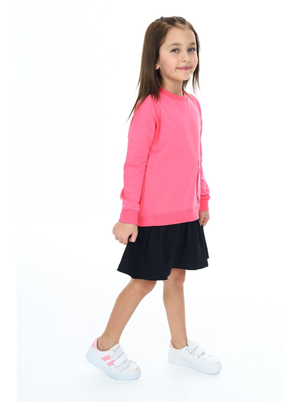 Fuşya Kız Çocuk Baskılı Elbise-2