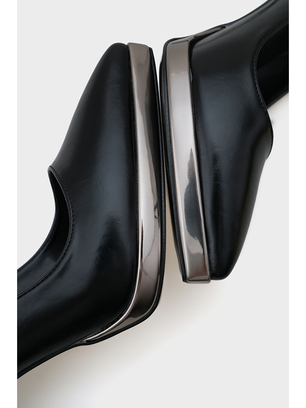 Gri Helga Sivri Burunlu Platform Yüksek Topuklu Kadın Ayakkabı-2