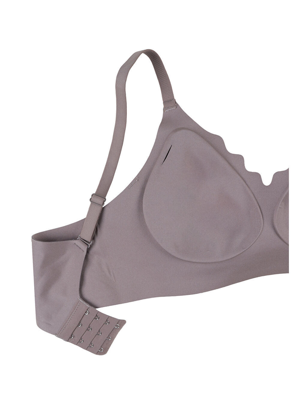 Kahverengi Kadın Büyük Beden (Battal) Balensiz Çıkarılabilir Pedli Dikişsiz Tül Detaylı Lazer Sütyen-1