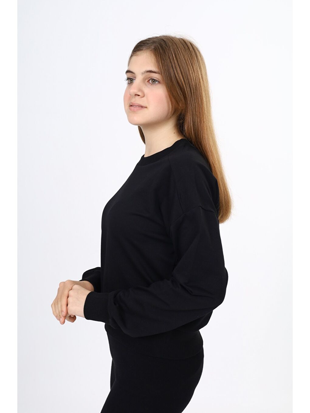 Kahverengi Kız Çocuk Okul Sweatshirt-1