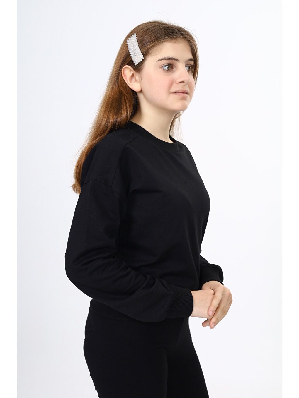 Kahverengi Kız Çocuk Okul Sweatshirt-4