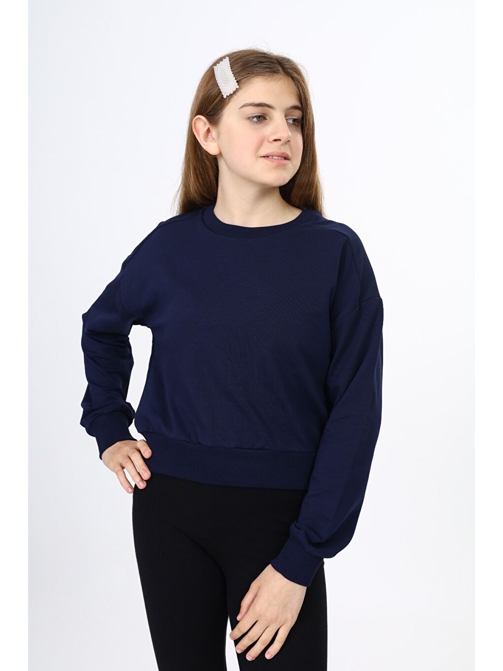 Kahverengi Kız Çocuk Okul Sweatshirt-5