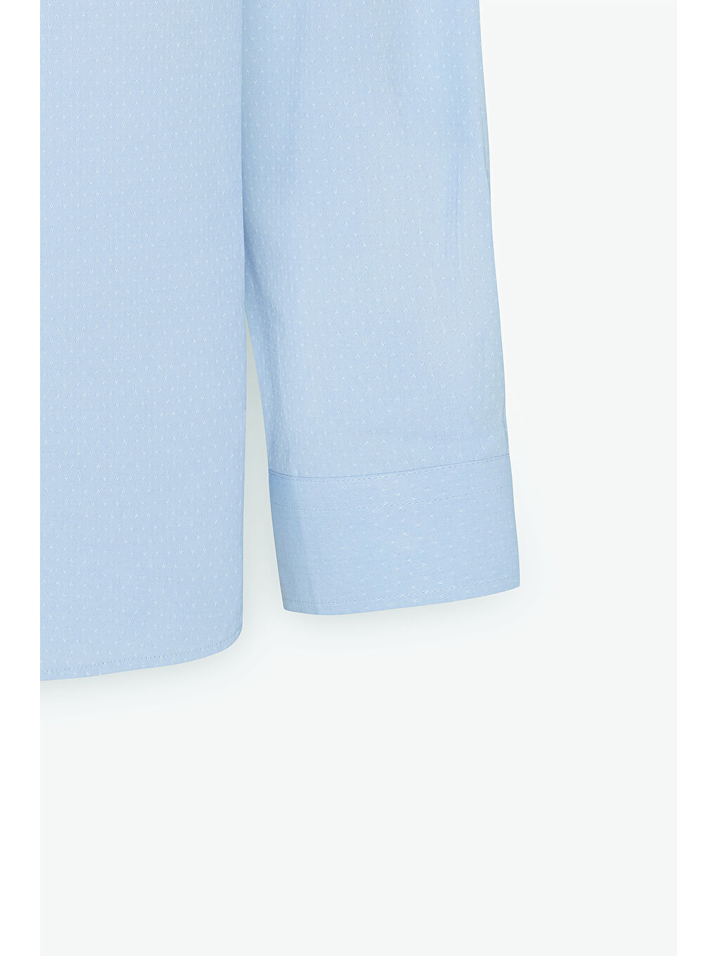 Erkek Açık Mavi Pamuklu Slim Fit Dar Kesim Klasik Yaka Armürlü Gömlek-8