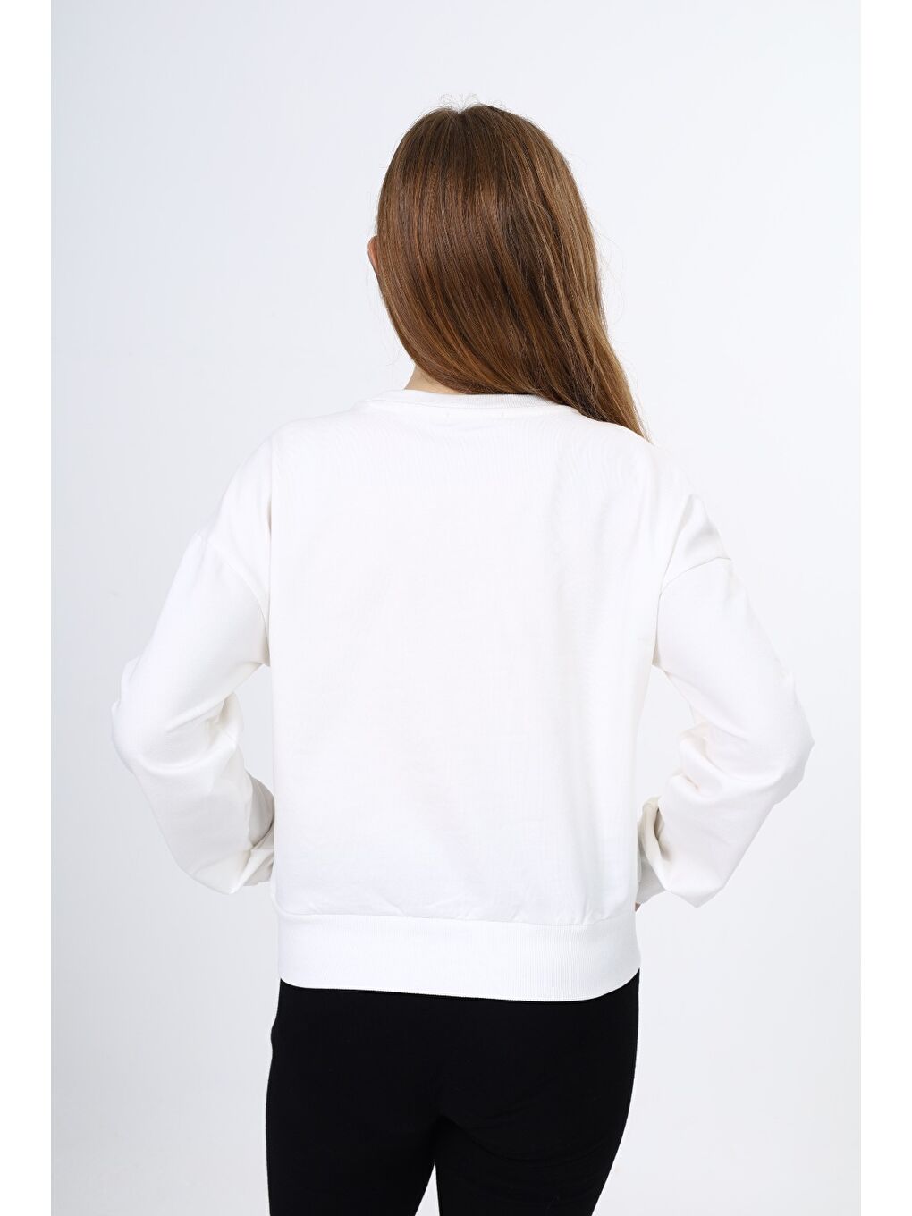 Ekru Kız Çocuk Okul Sweatshirt-3