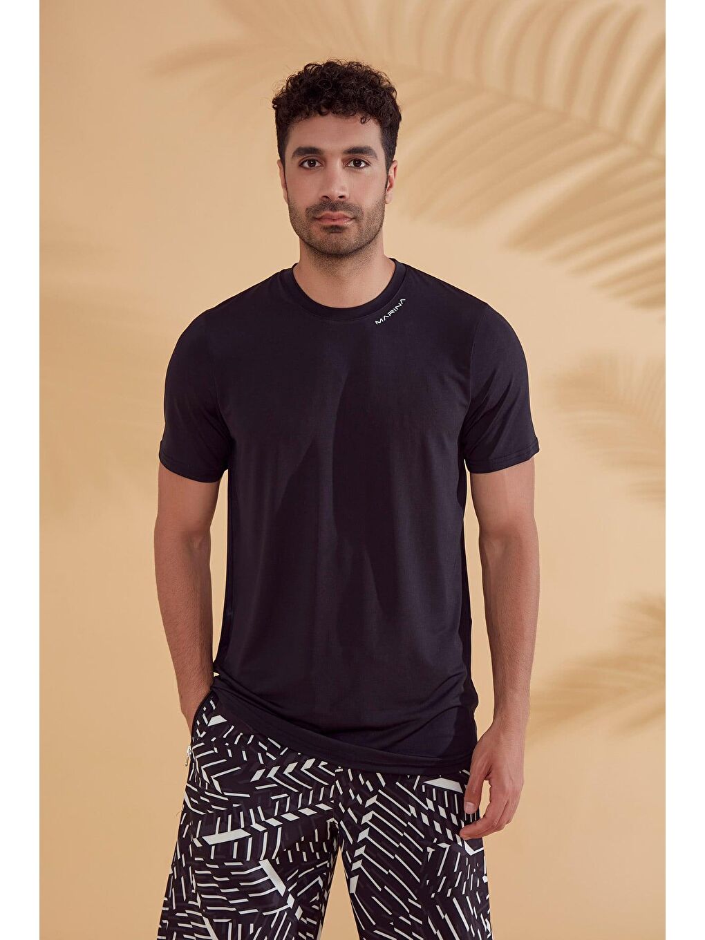 Siyah Erkek Yüzme Tişört T2341-2
