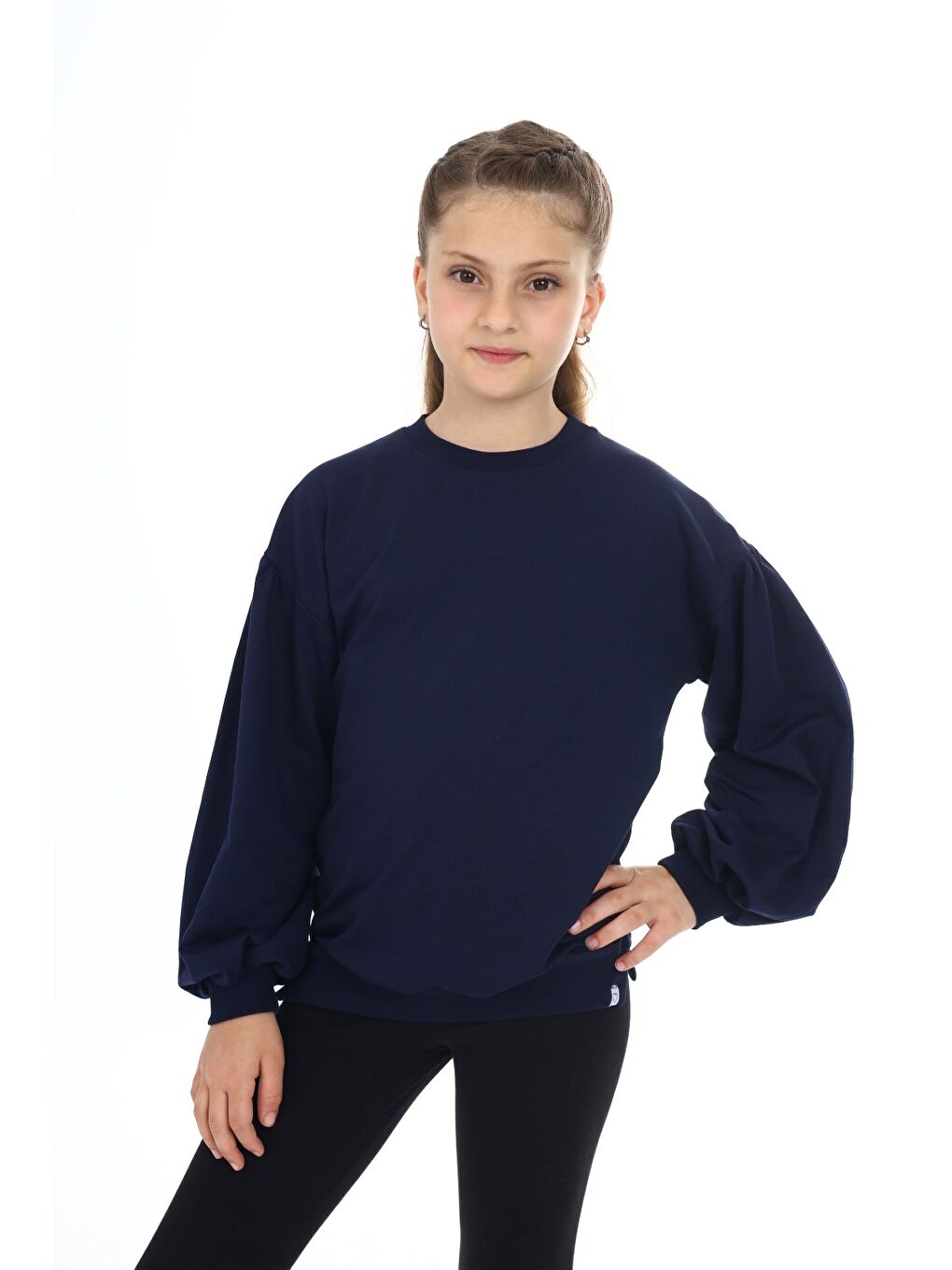 Lacivert Kız Çocuk Okul Sweatshirt