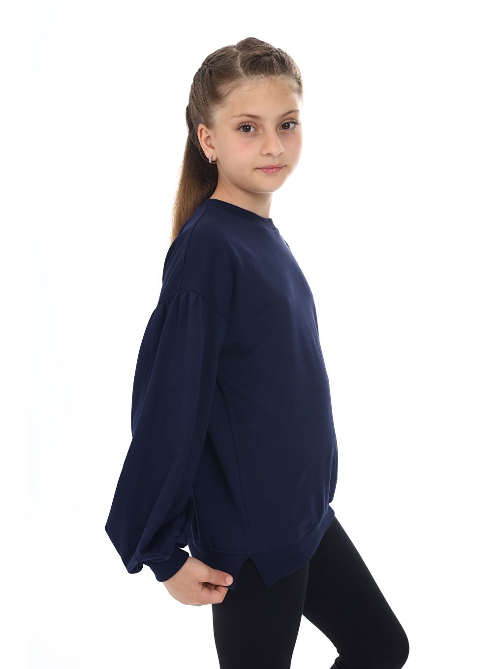 Lacivert Kız Çocuk Okul Sweatshirt-1