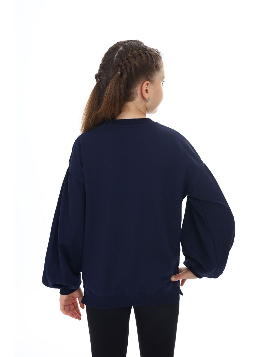 Lacivert Kız Çocuk Okul Sweatshirt-3