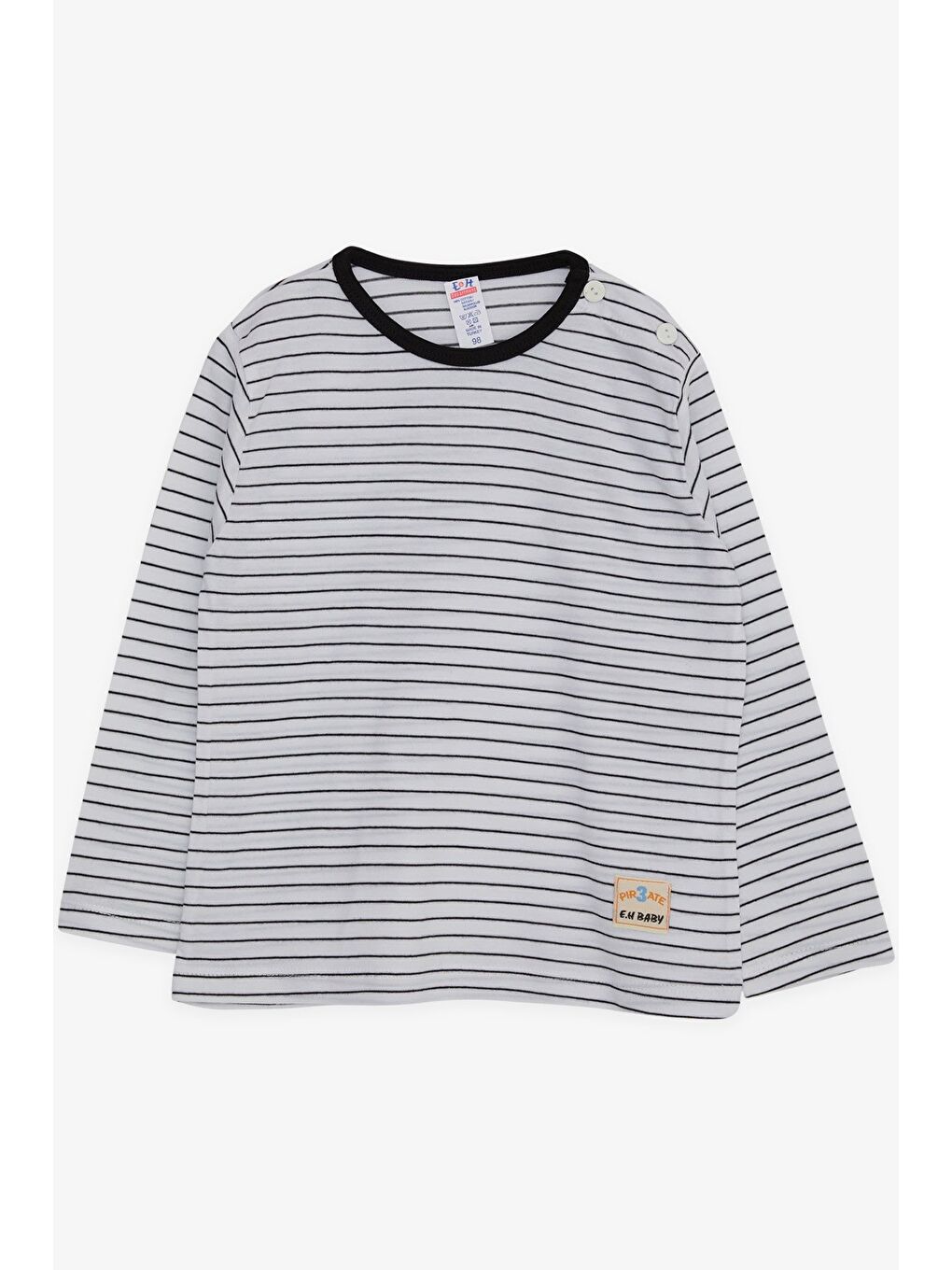 Erkek Bebek Uzun Kollu Tişört Çizgili Ekru (1.5 Yaş)