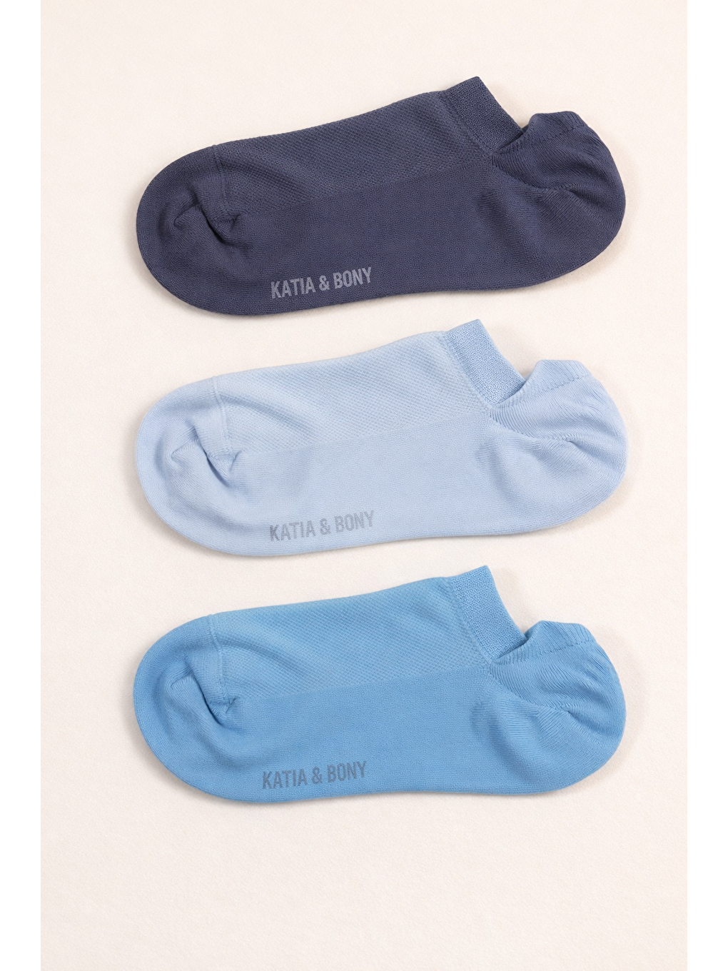 Kadın 3'Lü Basic Step Çorap Mavi Mix