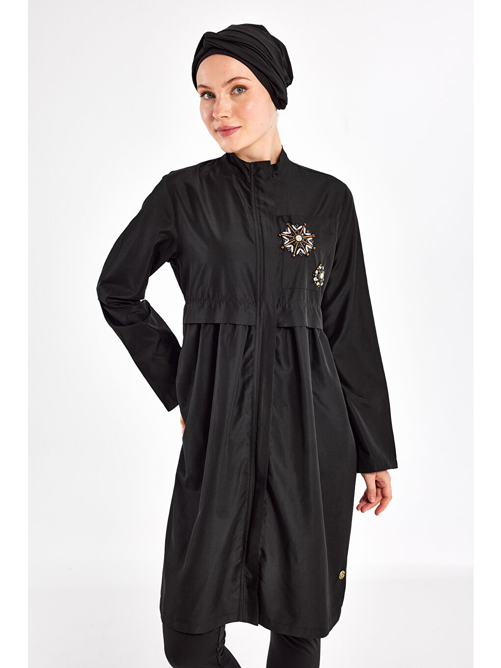 Tasarım Tam Kapalı Tesettür Mayo Krıstına 1404 Siyah-1