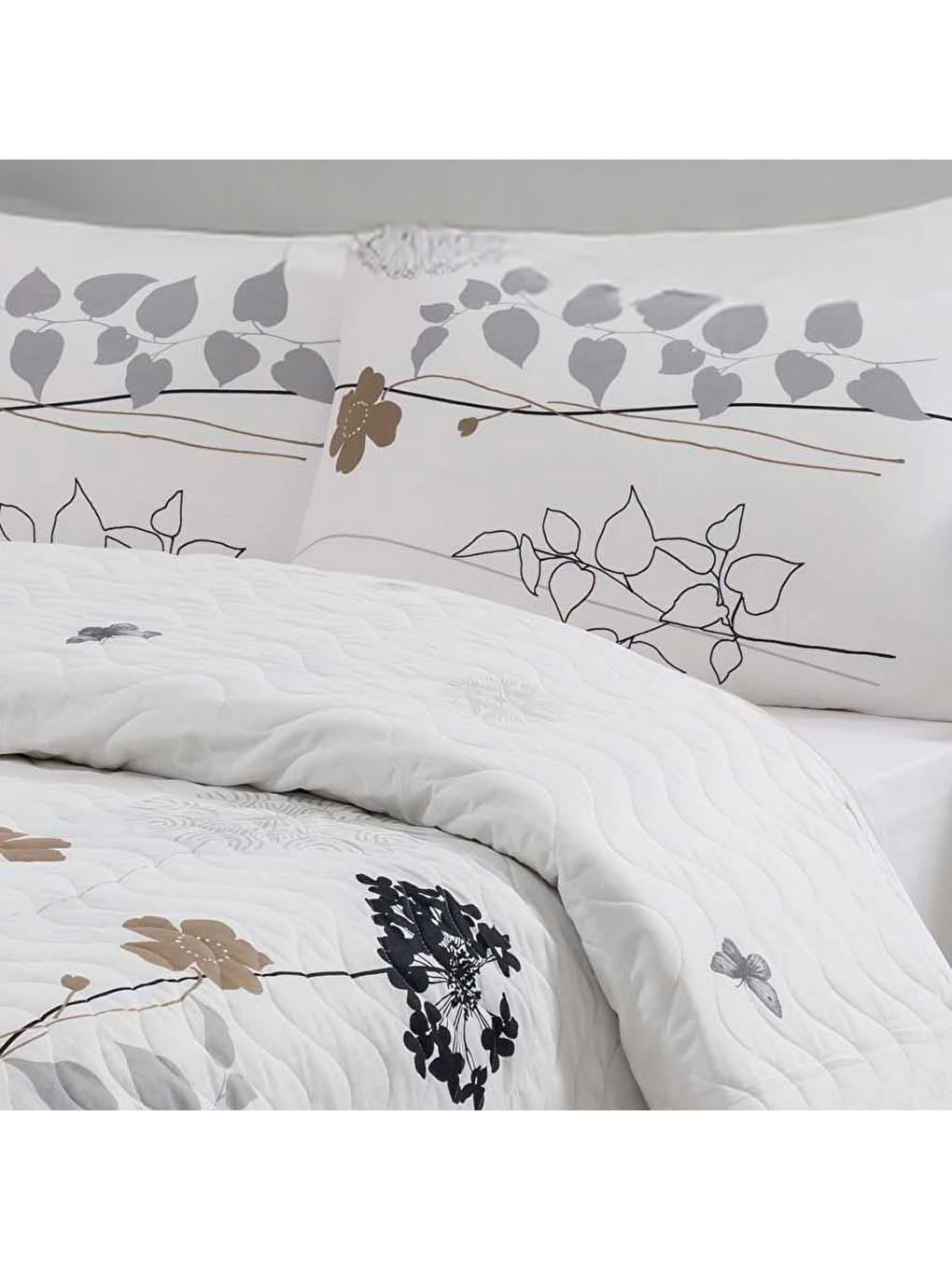 Kapitone Yatak Örtüsü Seti Tek Kişilik Atlantis Beyaz-2