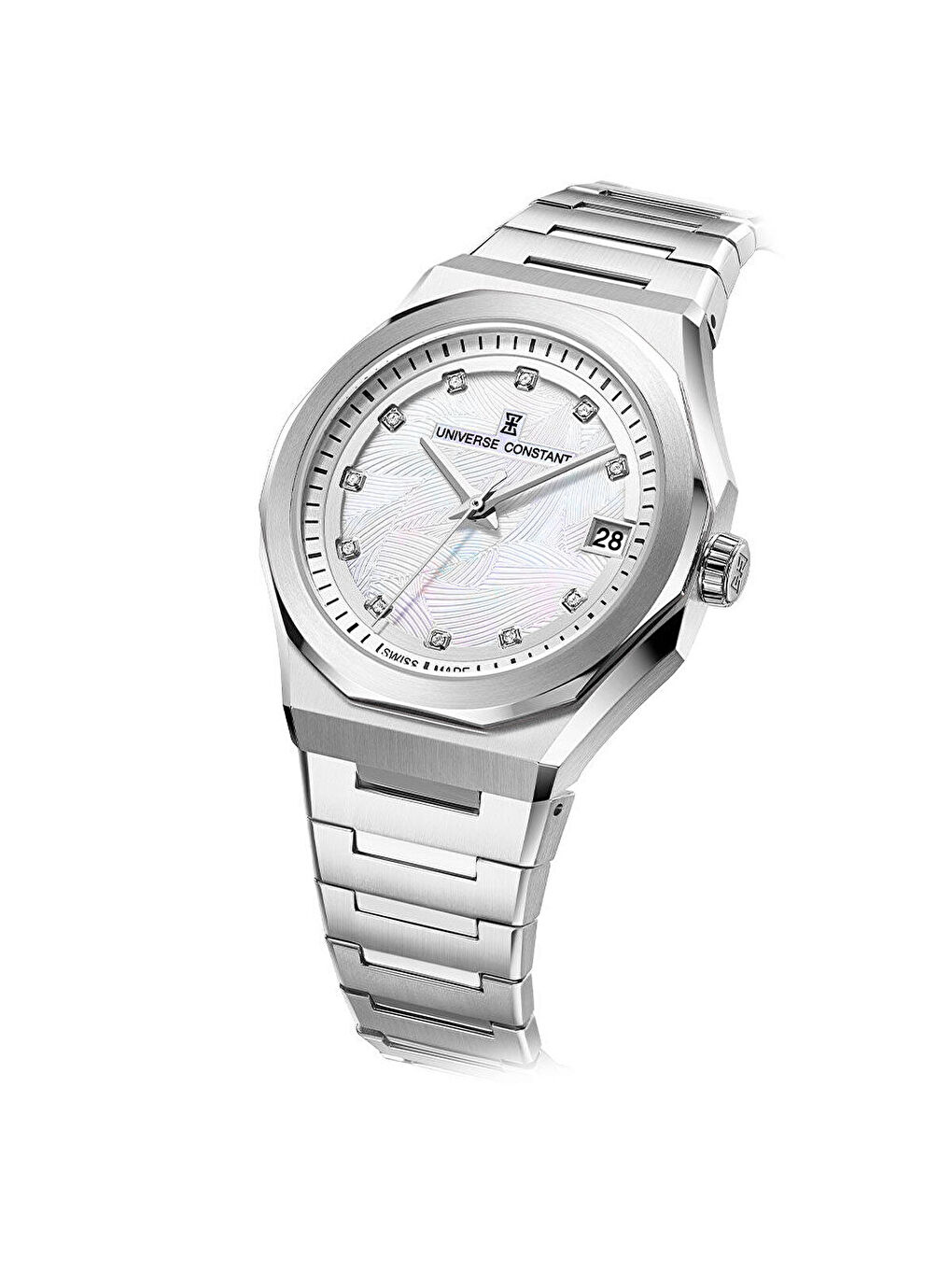 Gri UC1034 Pırlantalı Kadın Kol Saati-2