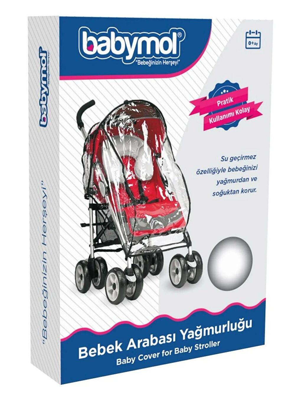 Babymol Şeffaf Lüks Bebek Arabası Yağmurluğu Şeffaf - 1