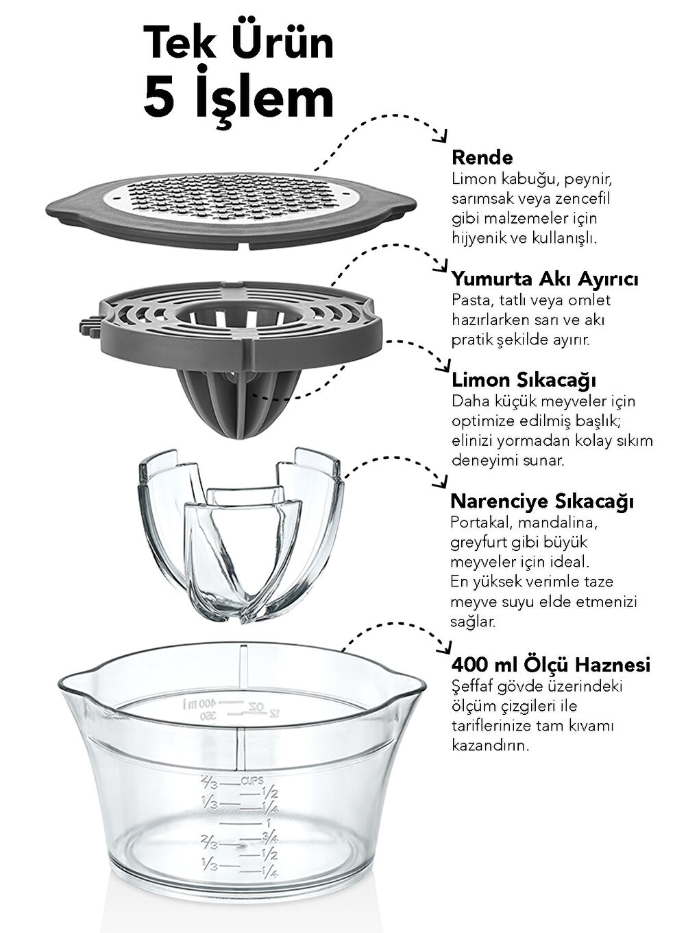 Gri Multi5 Sıkacak ve Rende Seti-1