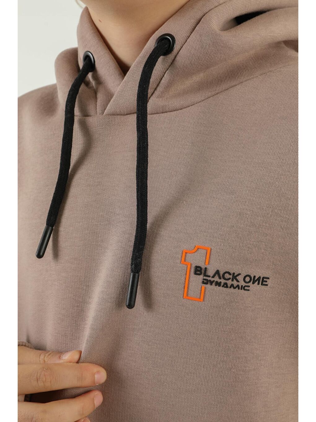 Bej Kapüşonlu Kargo Cepli Baskı Detaylı Erkek Çocuk Eşofman Takımı