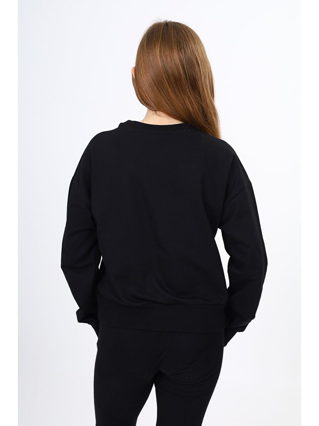 Siyah Kız Çocuk Okul Sweatshirt-3