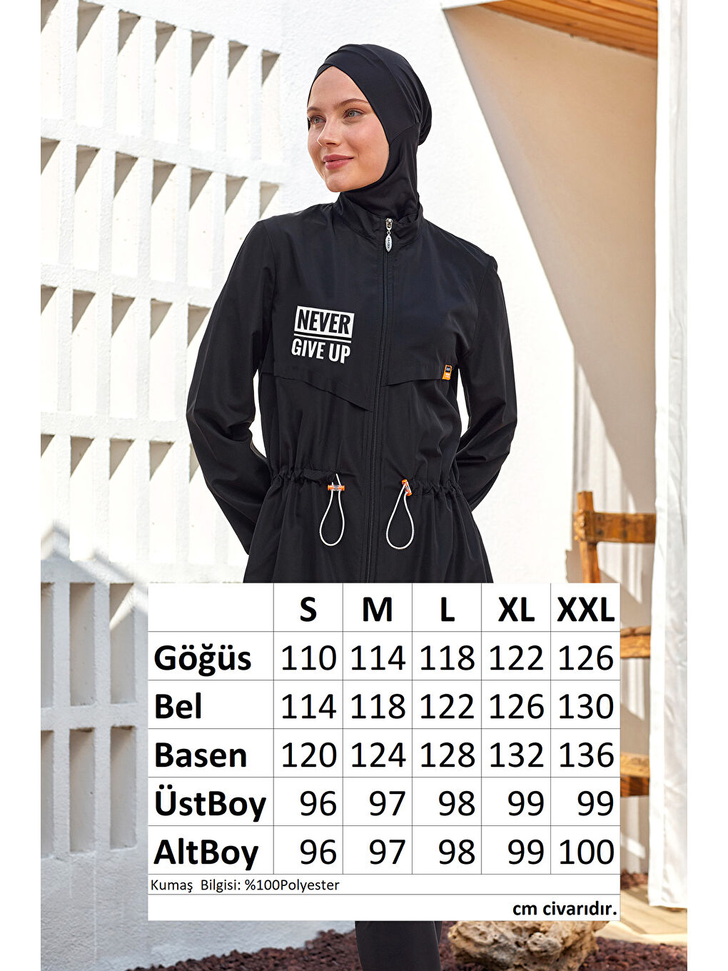 Tam Kapalı Tesettür Mayo Ever 1402 Siyah-4