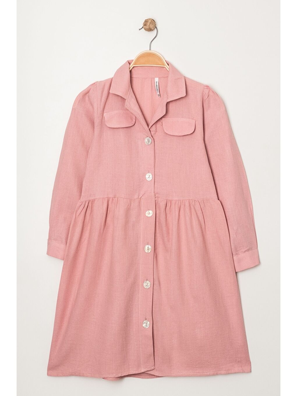 Pembe Kız Çocuk Jüt Pamuklu Elbise P1010