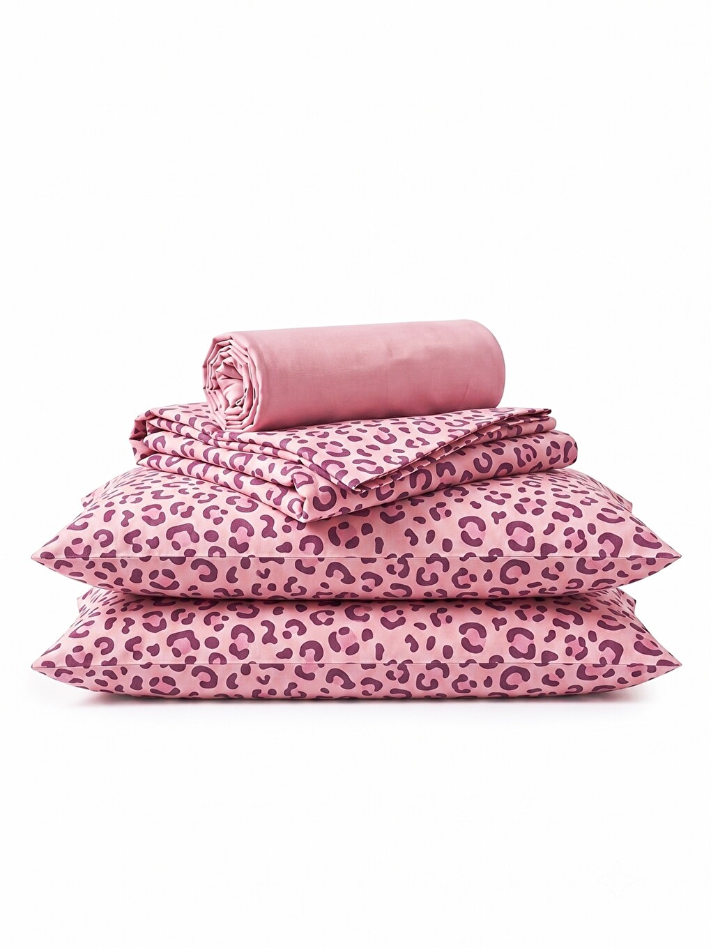 Çift Kişilik Nevresim Takımı Pembe Leopar-1