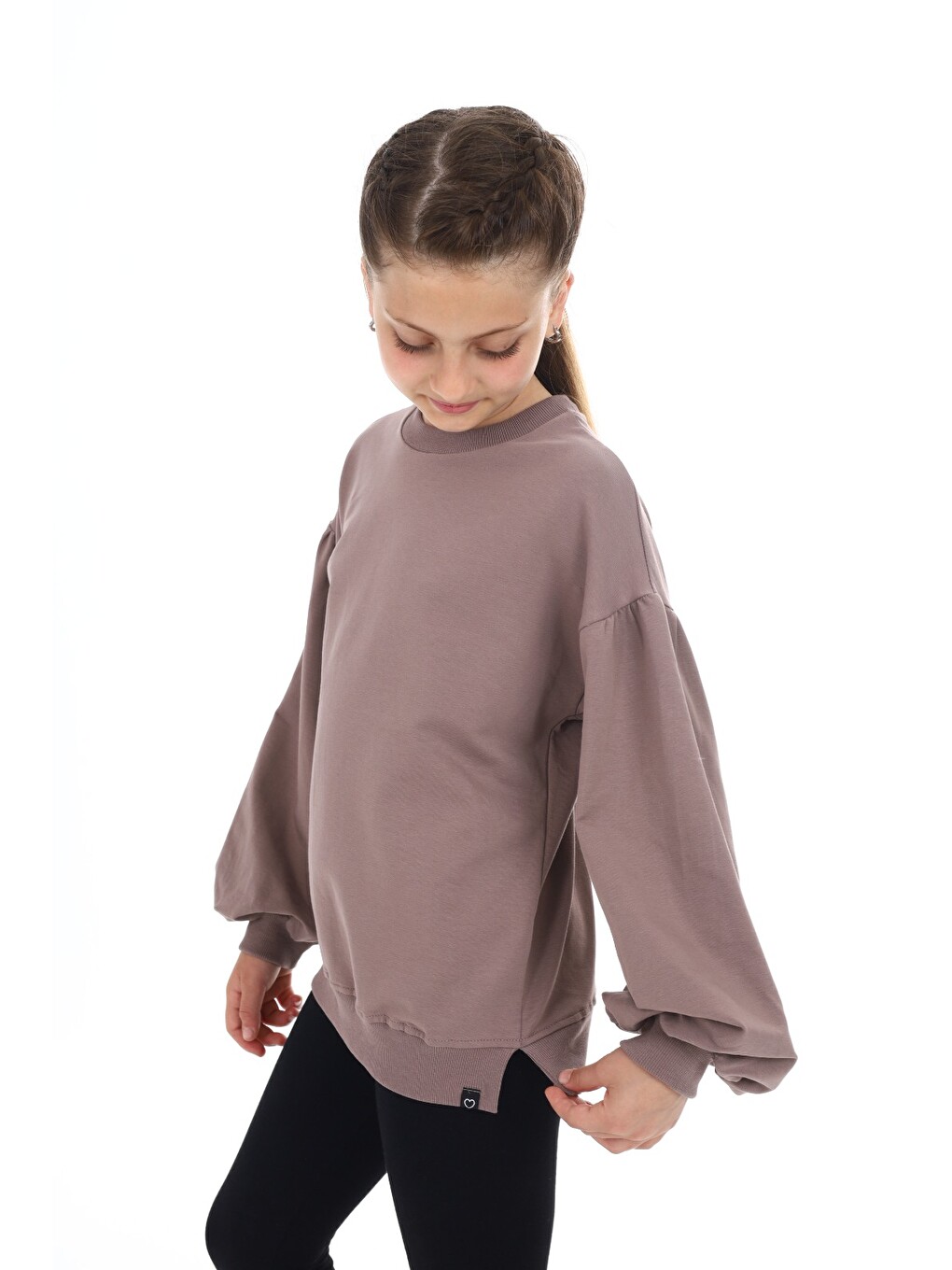 Kahverengi Kız Çocuk Okul Sweatshirt-2
