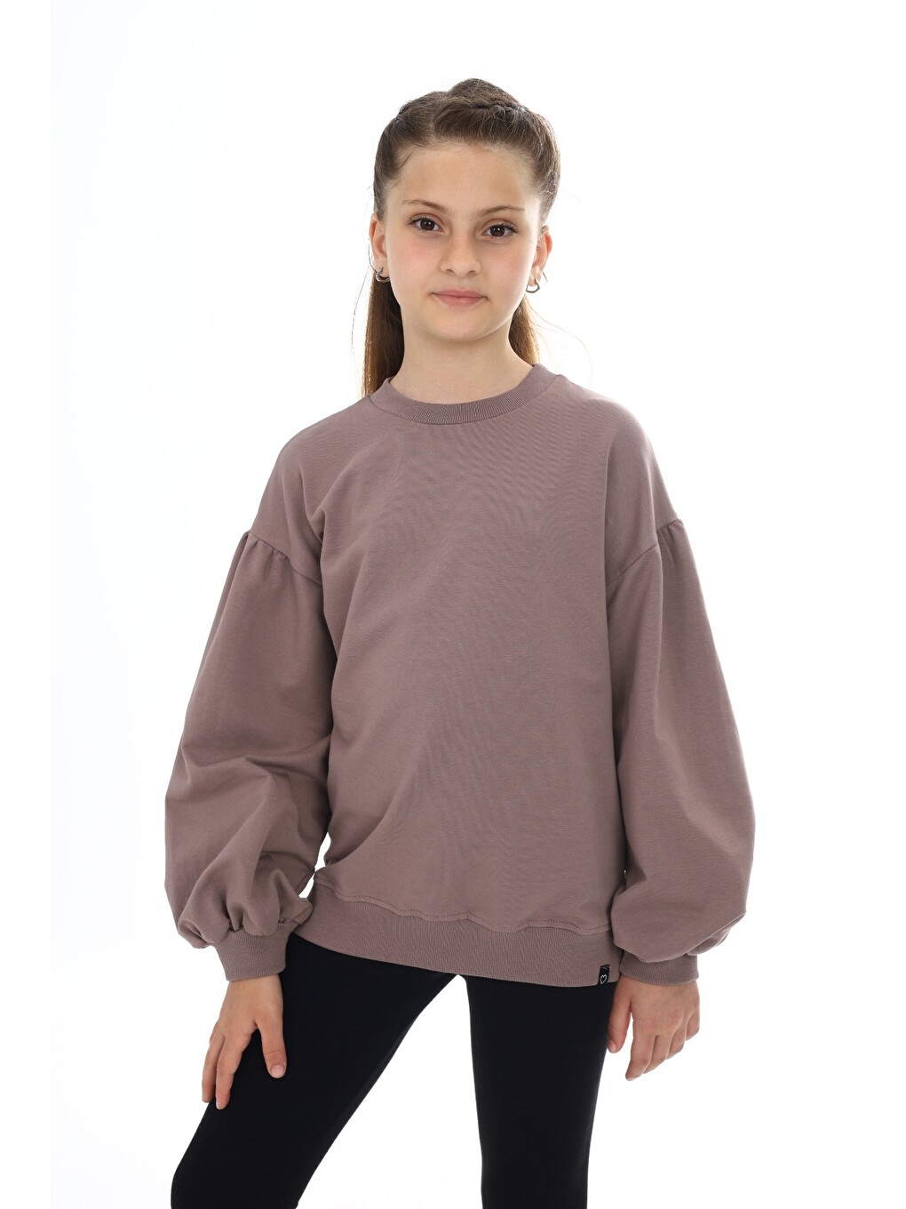 Kahverengi Kız Çocuk Okul Sweatshirt-3
