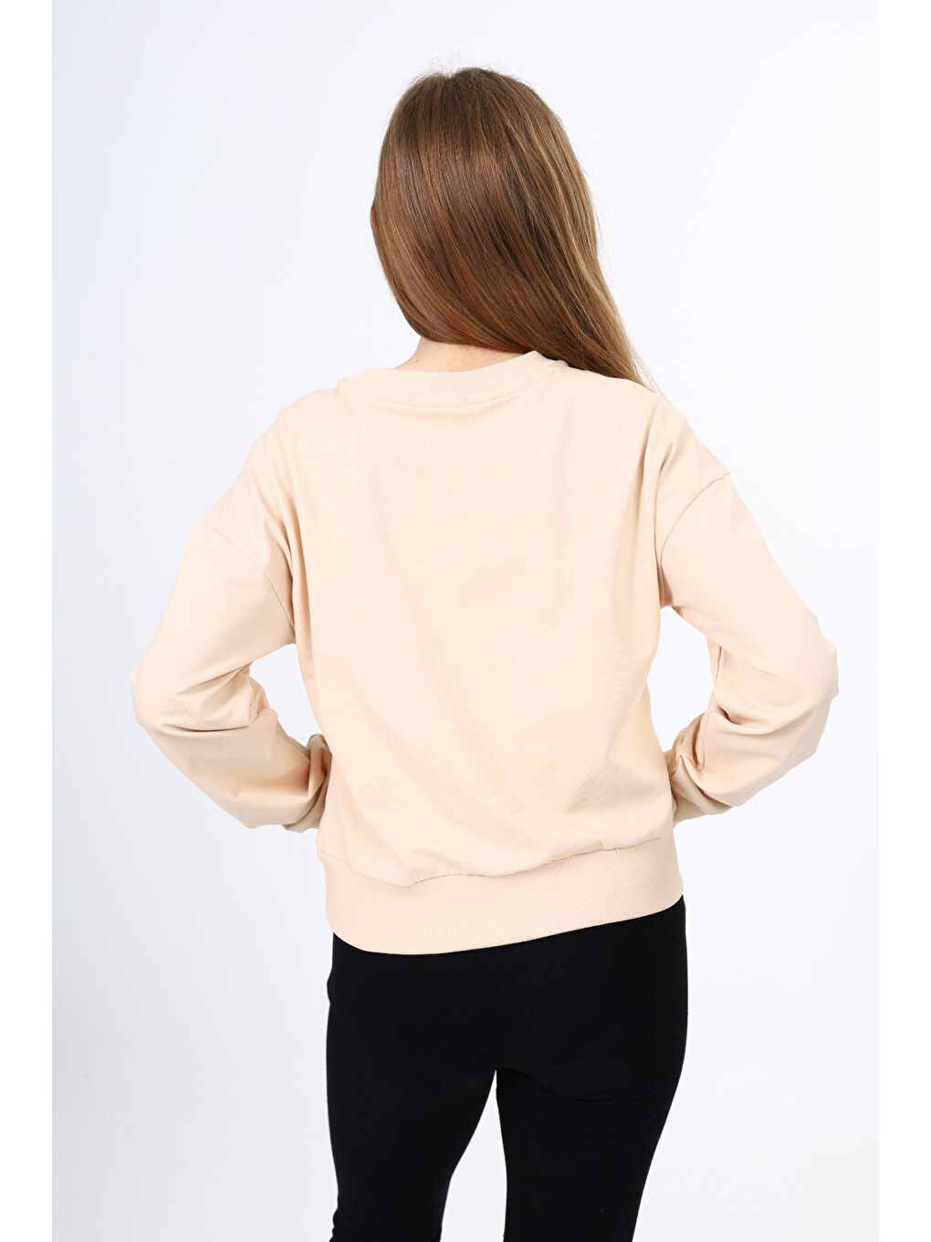 Bej Kız Çocuk Okul Sweatshirt-3