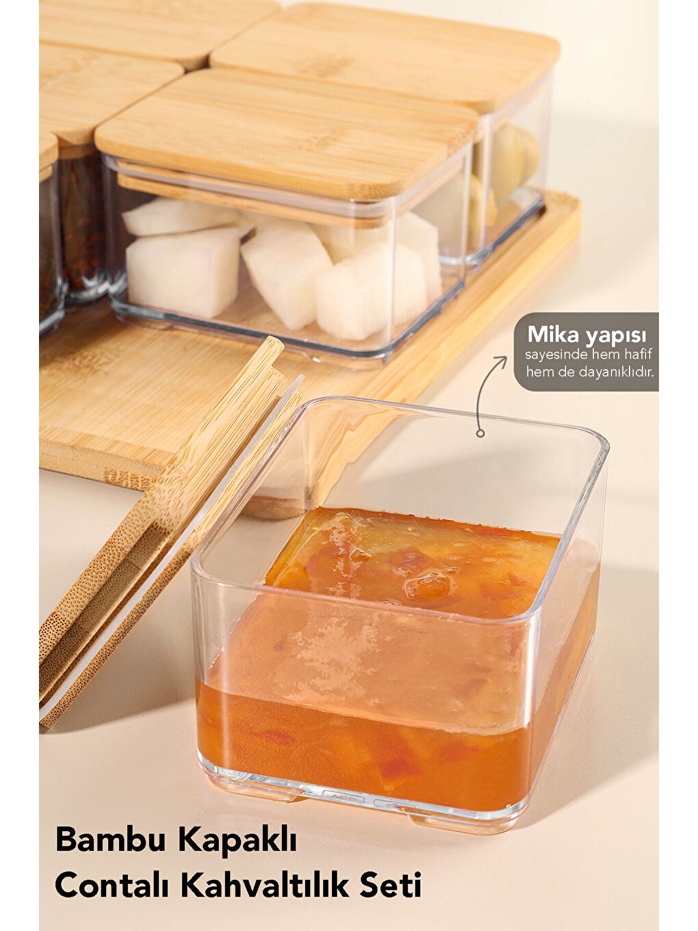 Bej TEPSİLİ-KARE-6 MİNİ-BAMBU-KAHVALTILIK-1