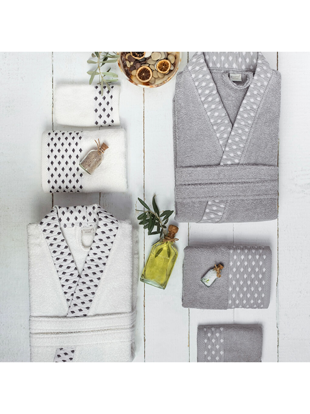 Home Veluro Banyo Seti 6 Parça-Gri