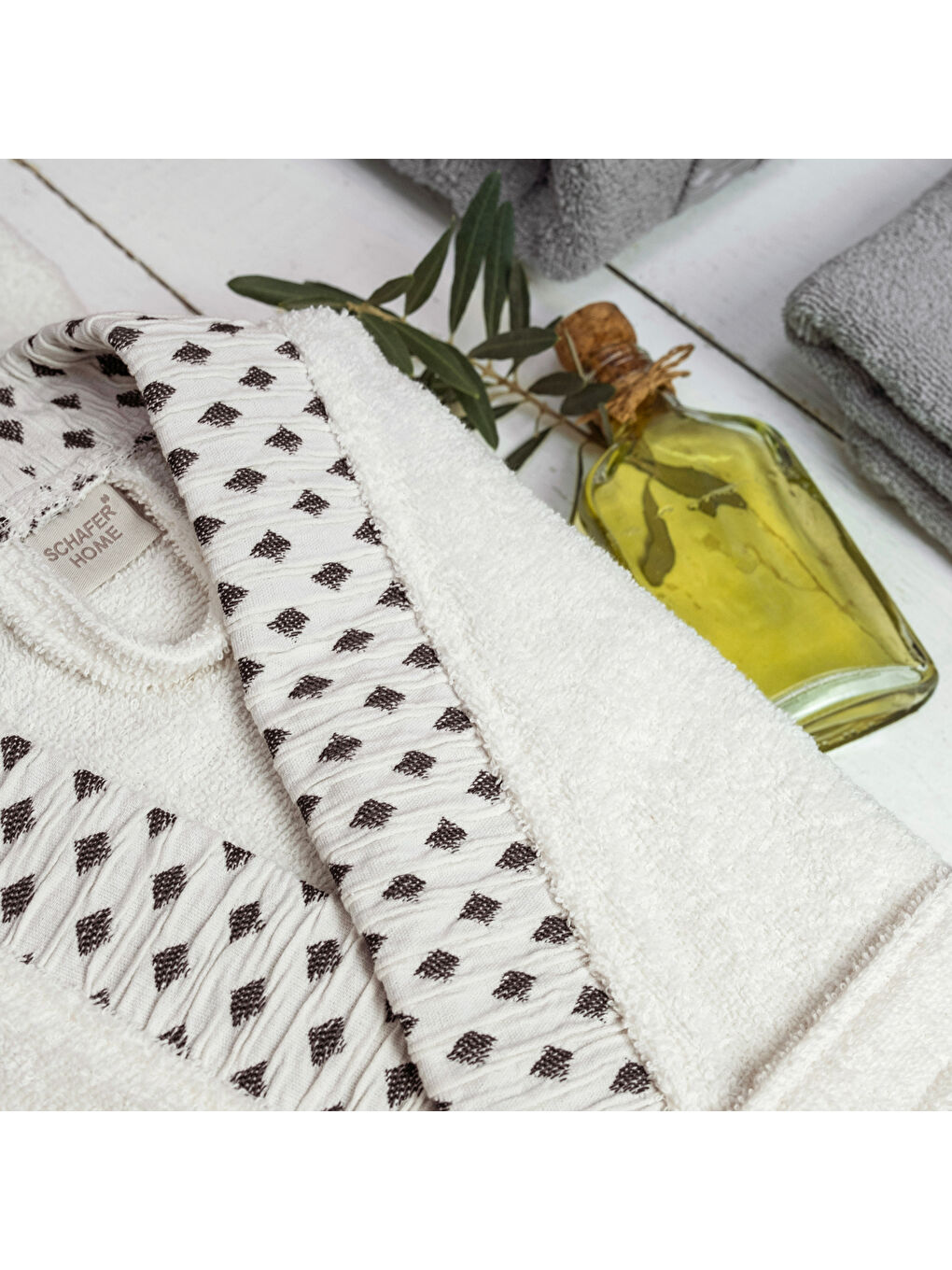 Home Veluro Banyo Seti 6 Parça-Gri-1