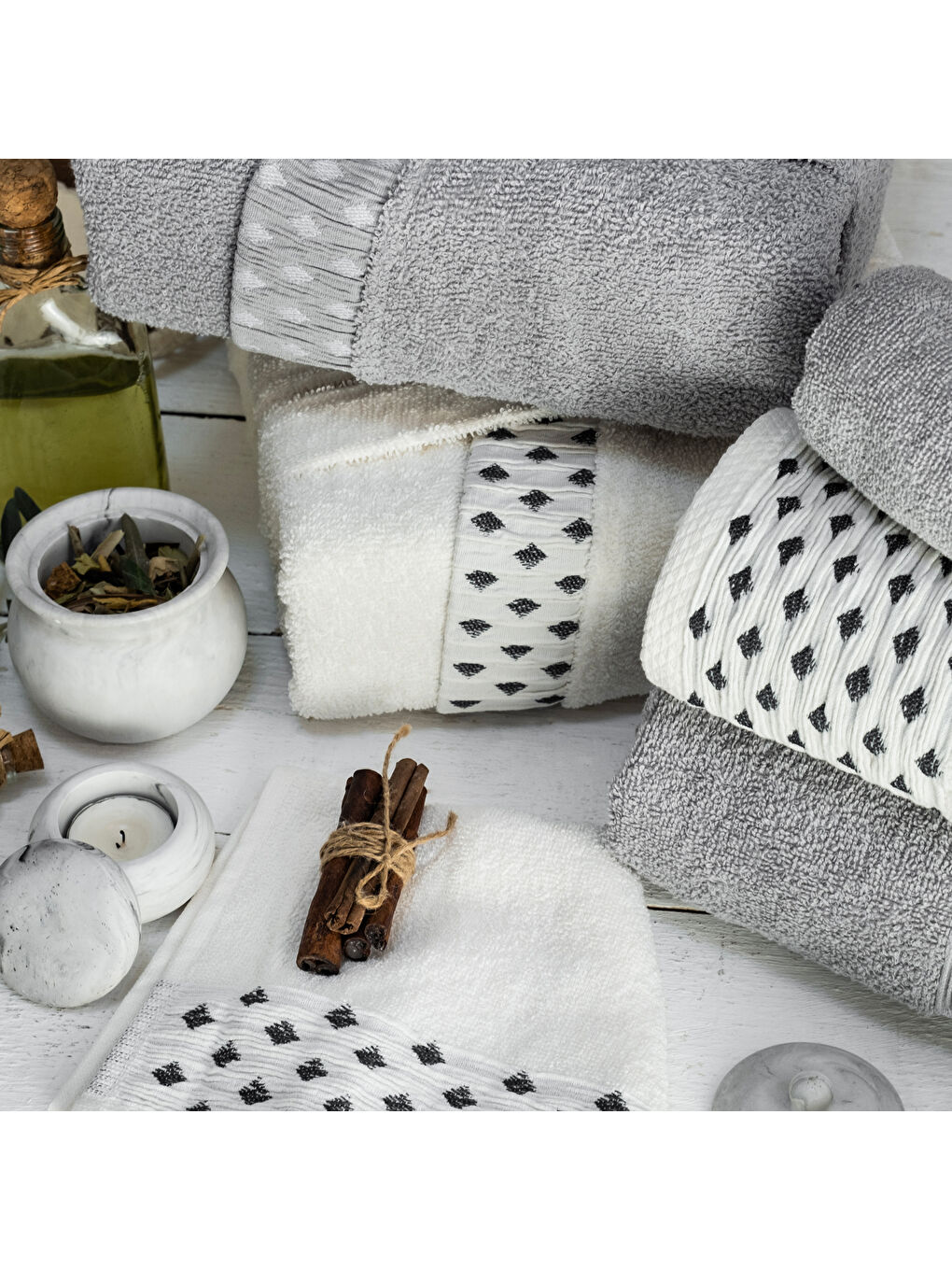 Home Veluro Banyo Seti 6 Parça-Gri-2