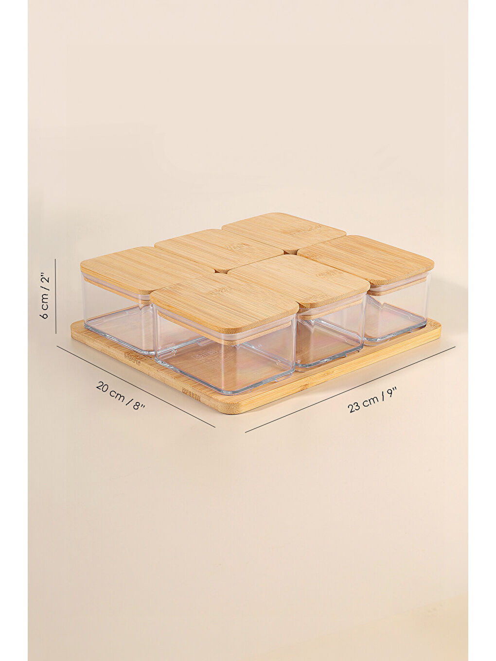 Bej TEPSİLİ-KARE-6 MİNİ-BAMBU-KAHVALTILIK-4