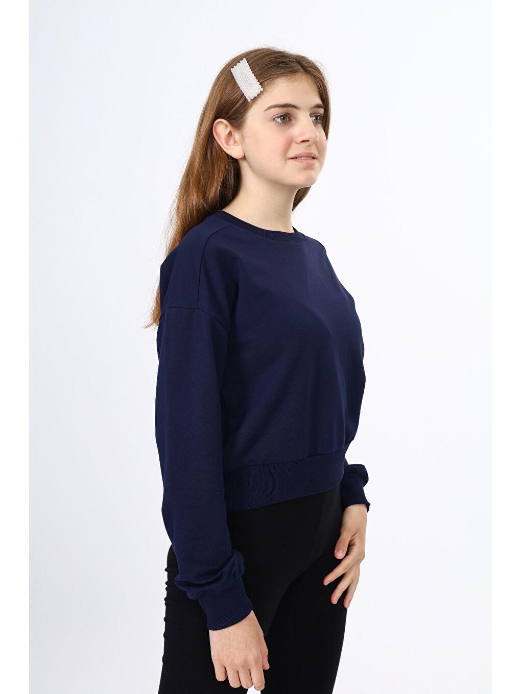 Lacivert Kız Çocuk Okul Sweatshirt-2