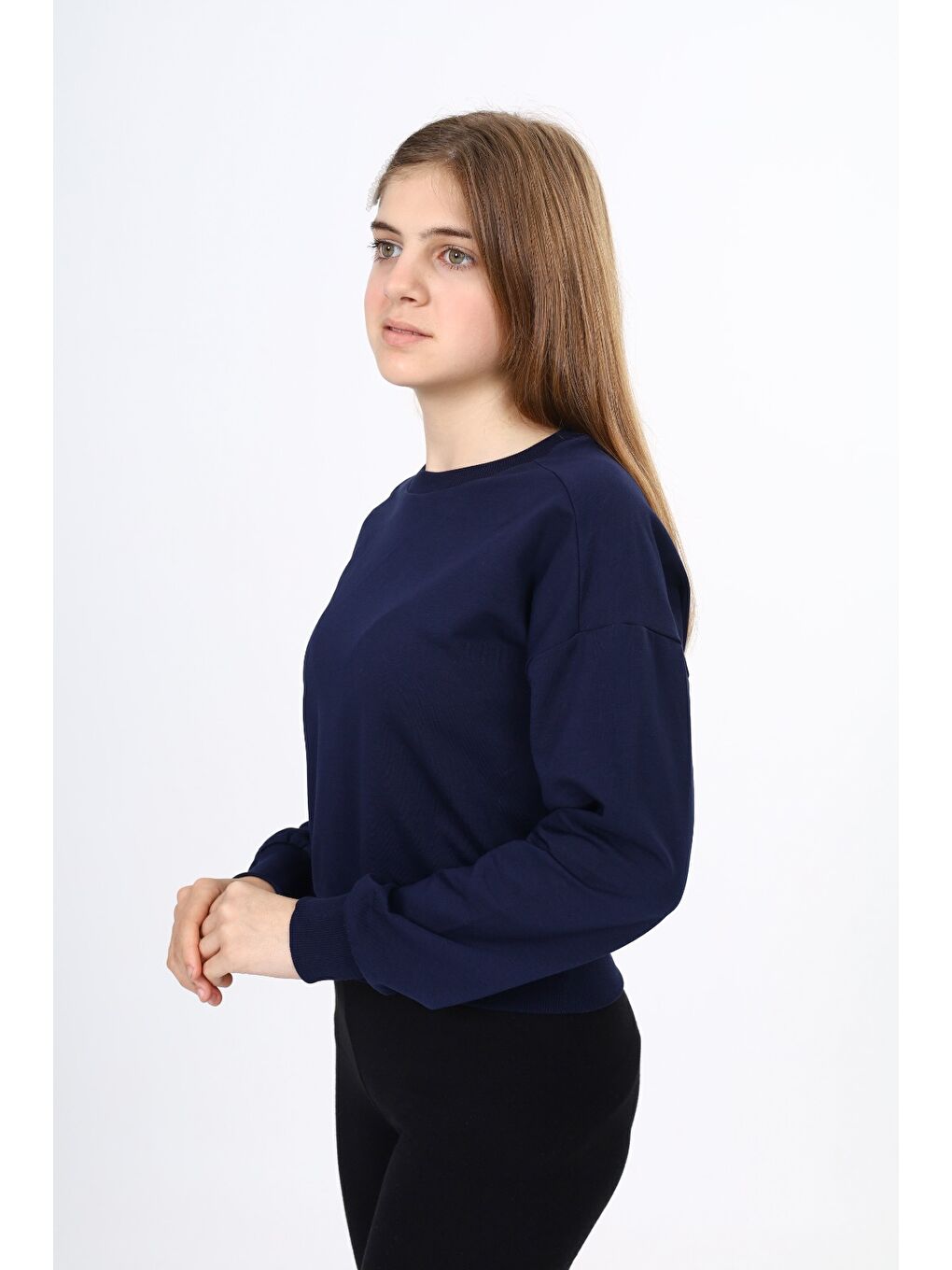 Lacivert Kız Çocuk Okul Sweatshirt-3