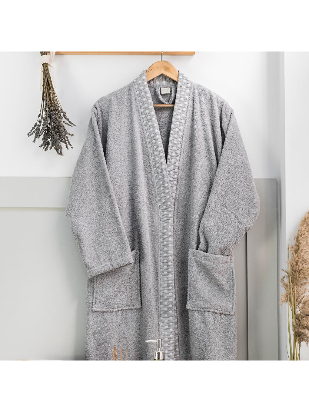 Home Veluro Banyo Seti 6 Parça-Gri-6