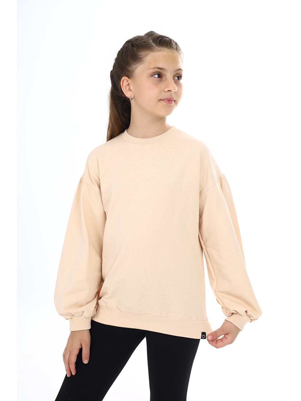 Bej Kız Çocuk Okul Sweatshirt