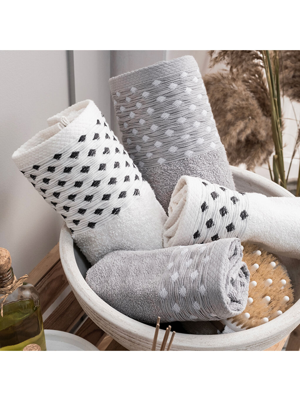 Home Veluro Banyo Seti 6 Parça-Gri-8