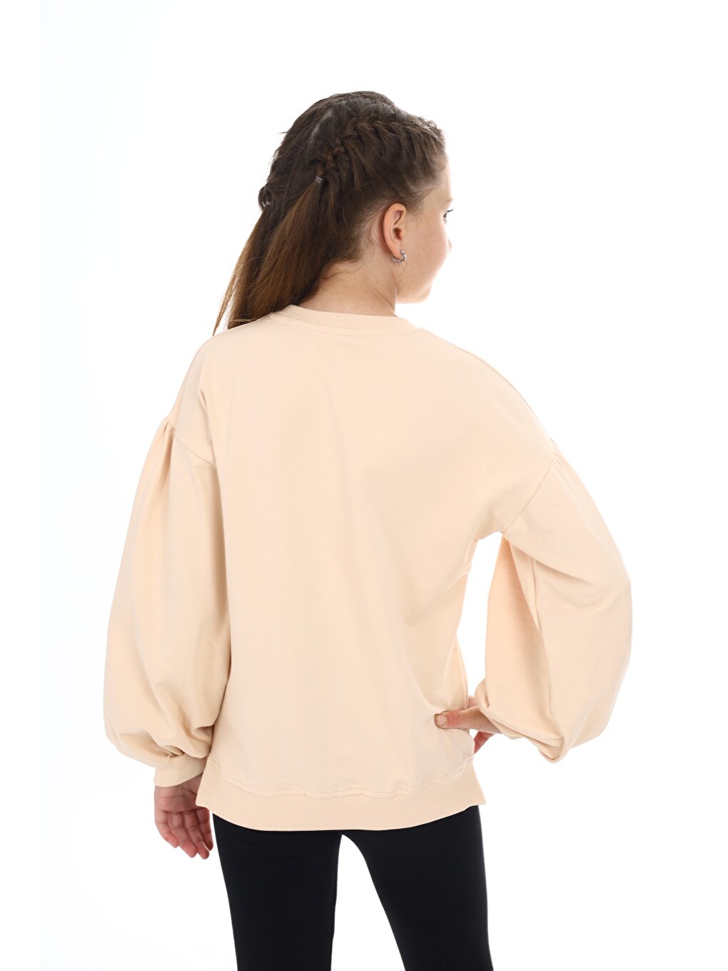 Bej Kız Çocuk Okul Sweatshirt-2