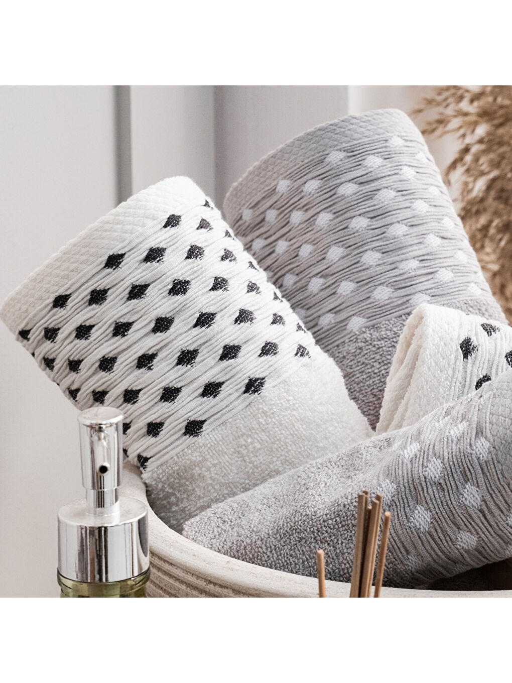 Home Veluro Banyo Seti 6 Parça-Gri-9