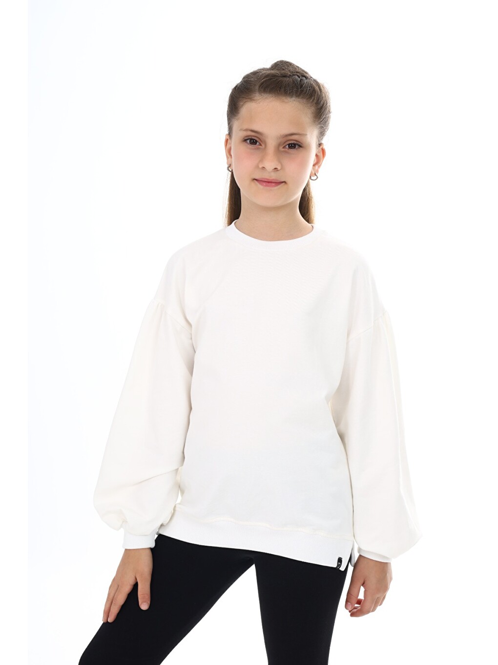 Ekru Kız Çocuk Okul Sweatshirt