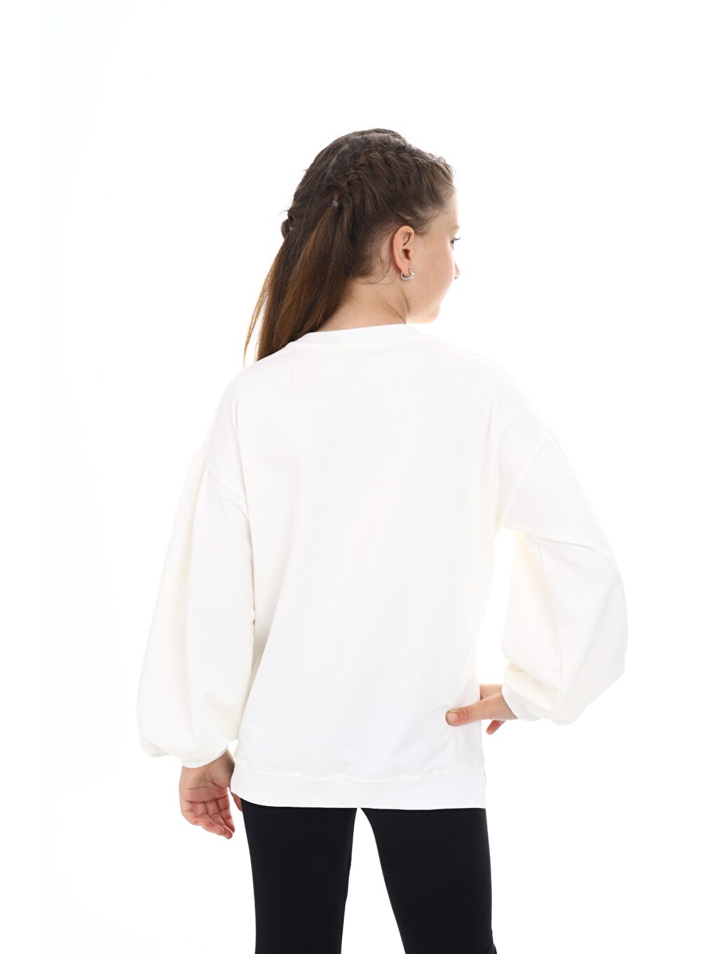 Ekru Kız Çocuk Okul Sweatshirt-2