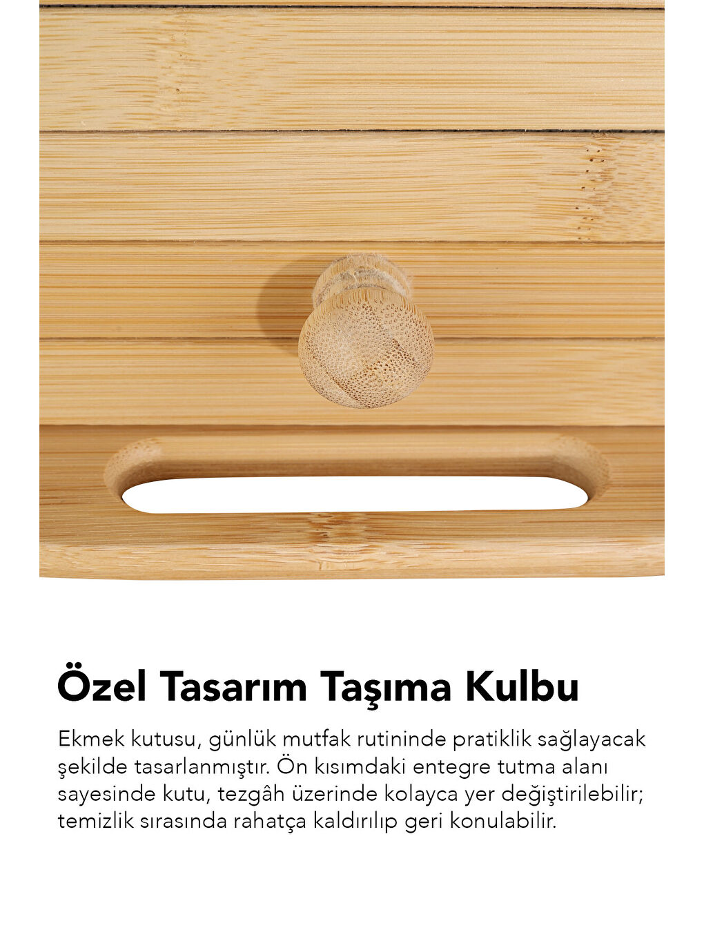 Bej Kayar Kapaklı Bambu Ekmeklik-3