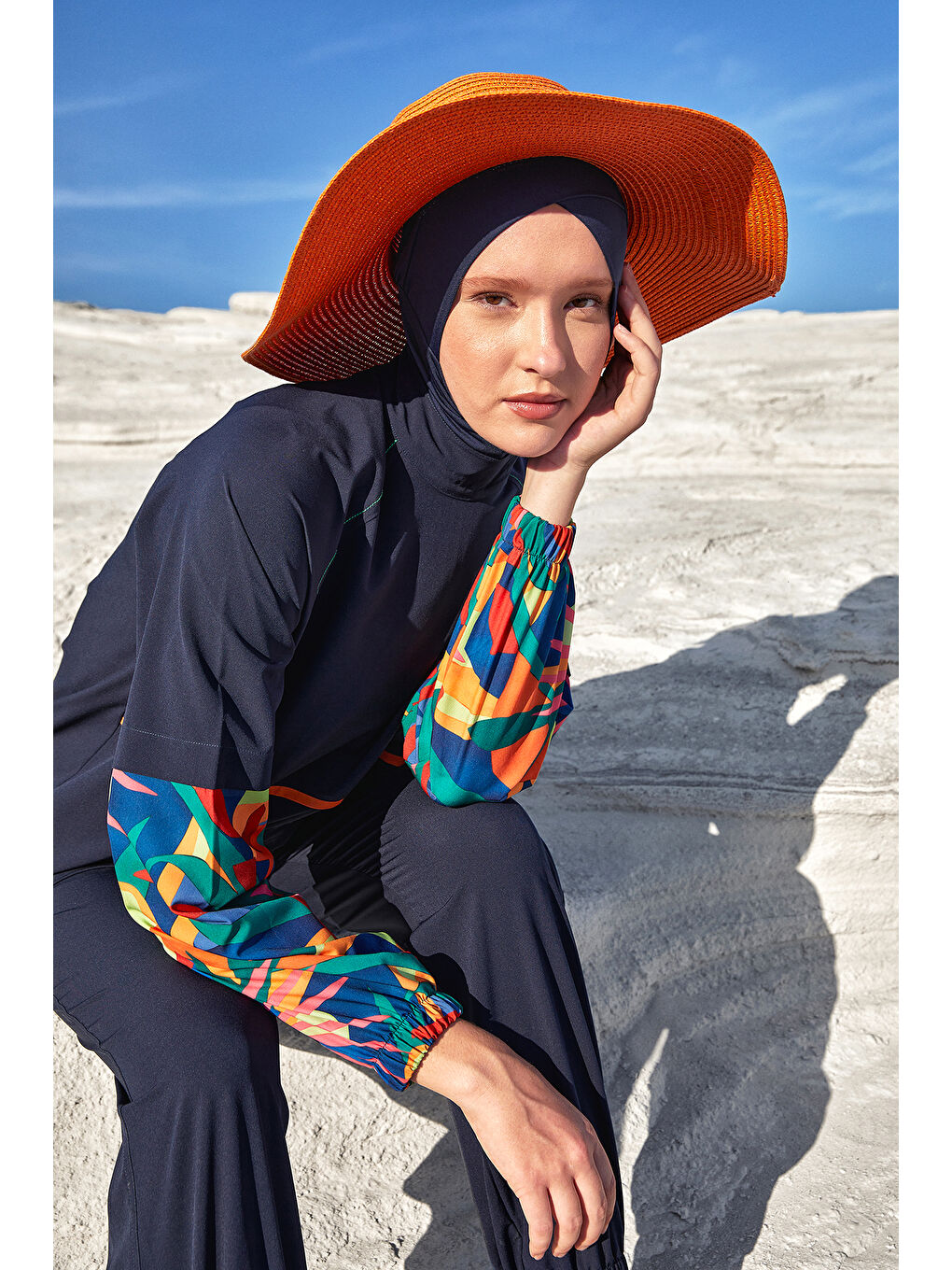 Spor Elastan Tam Kapalı Tesettür Mayo Yeva 1205 Lacivert