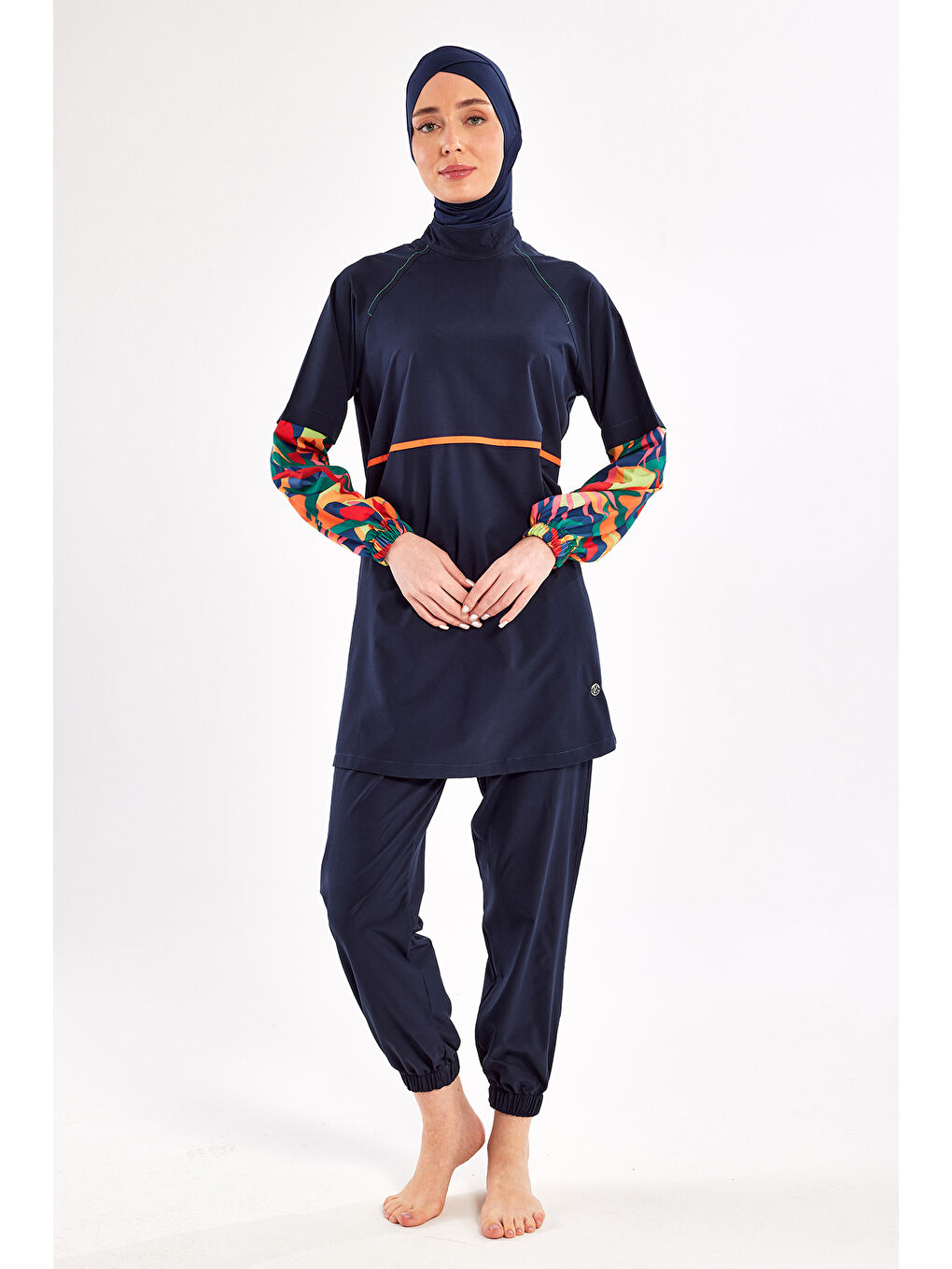 Spor Elastan Tam Kapalı Tesettür Mayo Yeva 1205 Lacivert-1